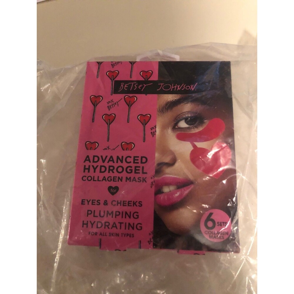 Betsey Johnson Advanced Plumping Hydrogel Collagen Mask- Eyes & Cheeks 6 Masks